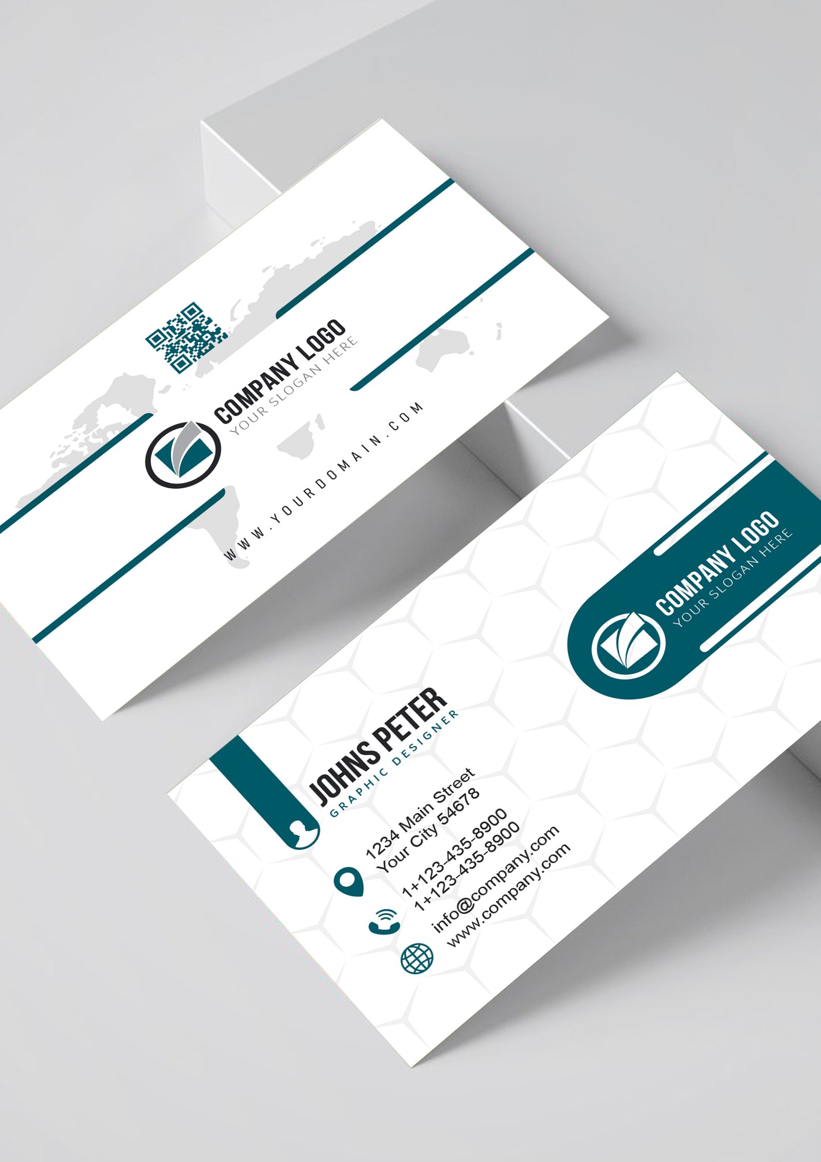 Corporate Business Card Template Ai Design White